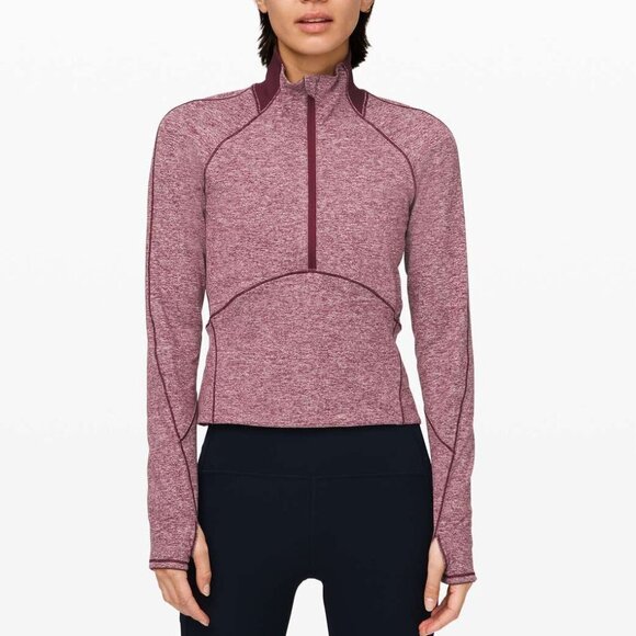 Lululemon Always Alert 1/2 Zip - Heathered Garnet - size 2 - Picture 1 of 8